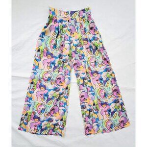 Lightweight Abstract Pleated High-waist Wide Leg Palazzo Pants O.VIANCA Size S
